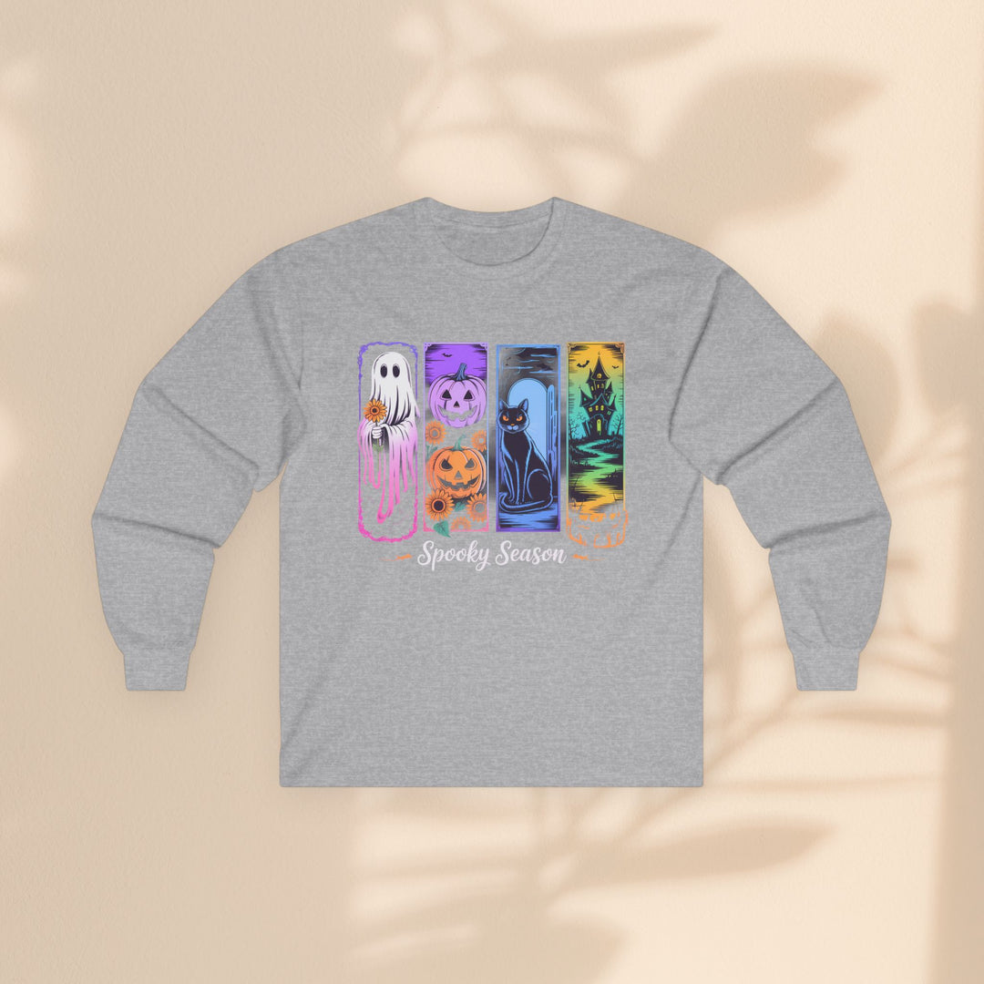 Spooky Season Long Sleeve Tee, Halloween Apparel, Ghost T-Shirt