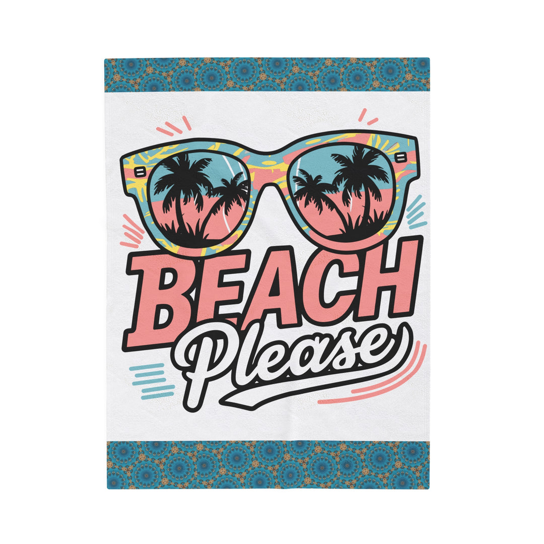 Velveteen Plush Blanket - Beach Please