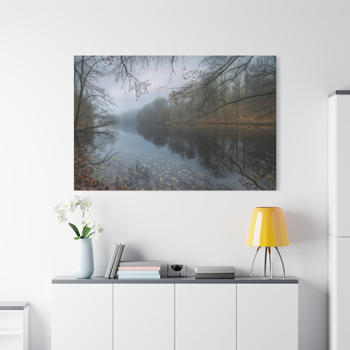 Foggy River Landscape Canvas Print – Nature Wall Art