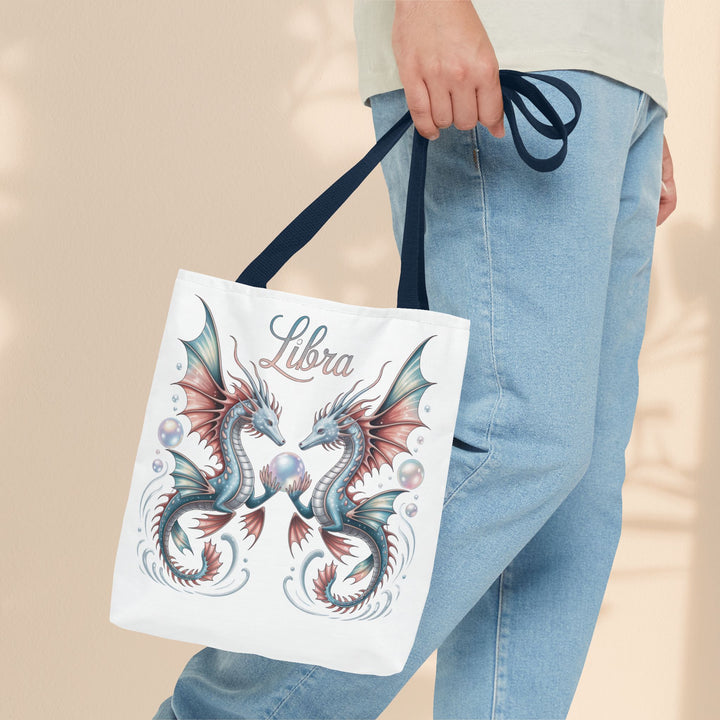 Libra Dragon Tote Bag, Zodiac Sign Tote, Astrological Gift, Fantasy Art Shopper, Unique Astrology Carryall