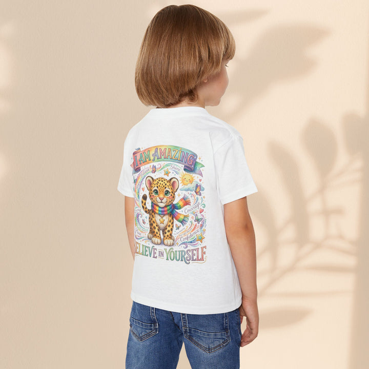 I Am Amazing Brave Buddies Leo Leopard Rainbow Toddler T-Shirt