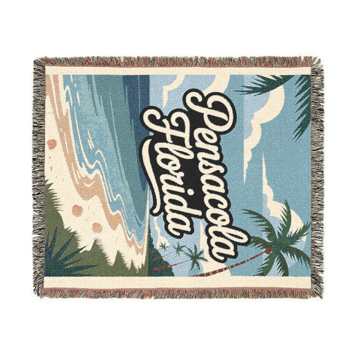 Pensacola Florida Cozy Woven Blanket – Beach Lover’s Home Décor, Travel Memories, Summer Vibes & Perfect Gift