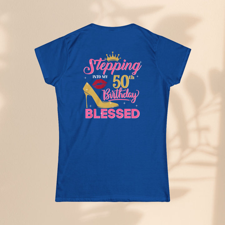 Women’s Birthday Tee, 50th Birthday Shirt, Blessed Birthday Top, Fun Celebration T-Shirt, Gift for Her, Party Outfit