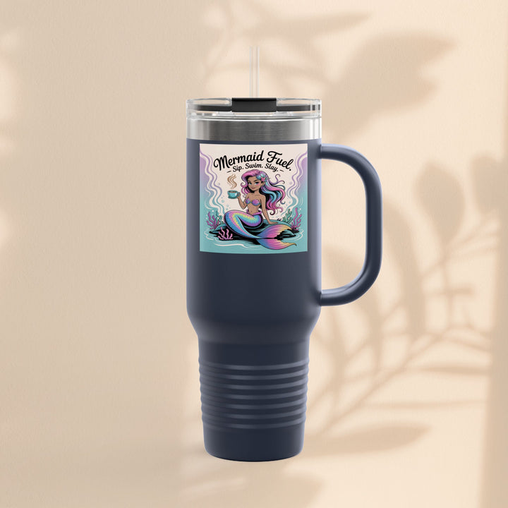 Magical Mermaid Fuel Insulated Travel Mug | 40oz Fantasy Drinkware for Beach Lovers, Gifts for Her