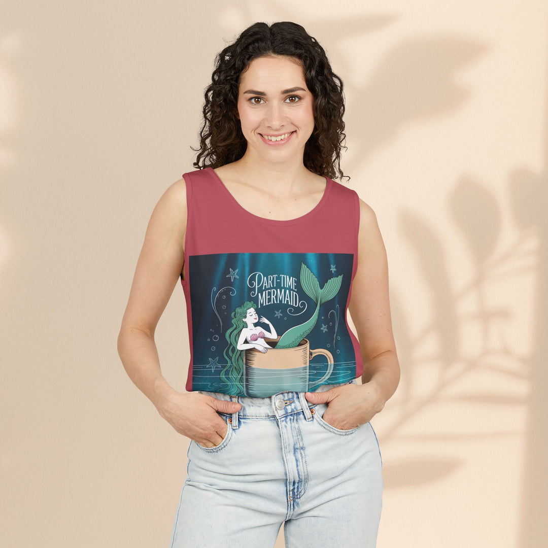 Part-Time Mermaid Unisex Tank Top, Casual Summer Tee, Cute Beachwear, Gift for Ocean Lovers, Quirky Mermaid Apparel
