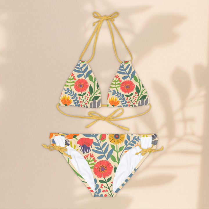 String Bikini Set - Bright Coastal Flowers