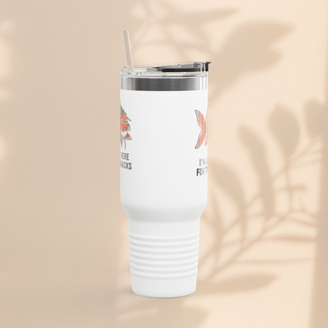 Funny Insulated Travel tumbler - 40oz, Snack Lover Gift, Fish Design Mug, Personalized Gifts for Him