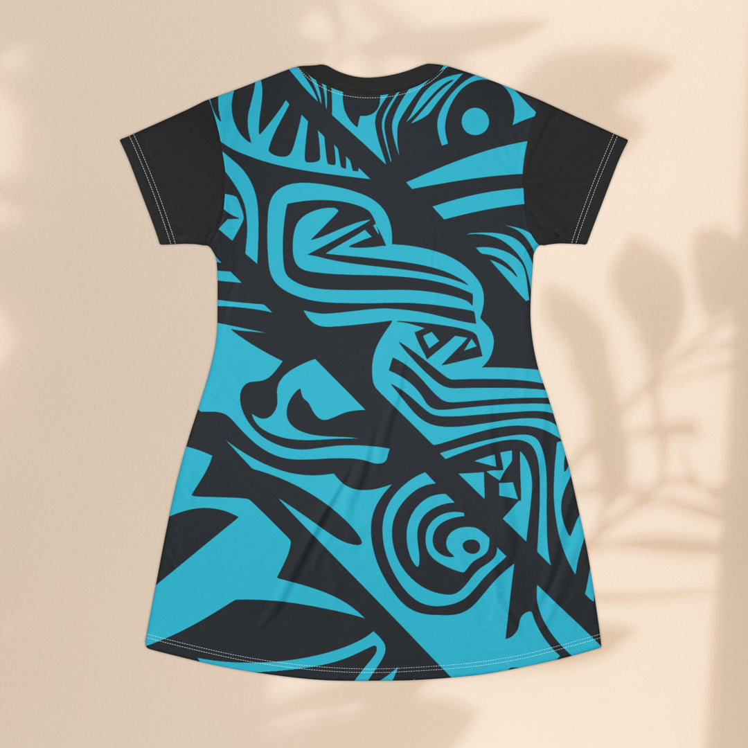 T-Shirt Dress (AOP) - Tribal Blue