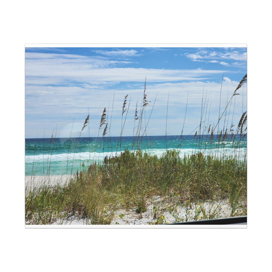 Coastal Dune Beach Canvas Print – Waves and Sea Oats Wall Art