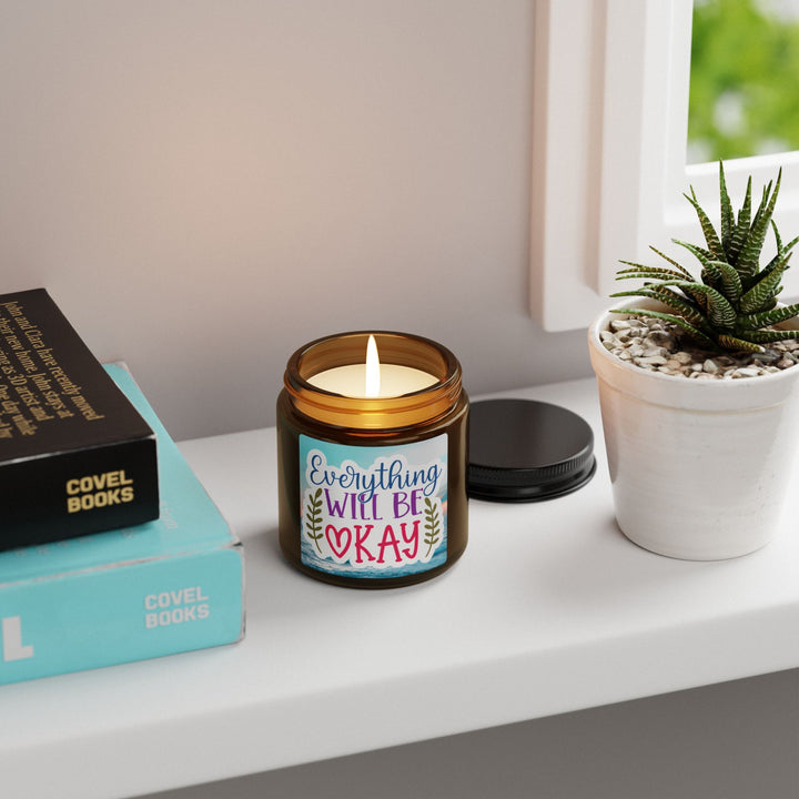 Scented Soy Candle (Multi-Size, Amber Jar) - Everything Will Be OK