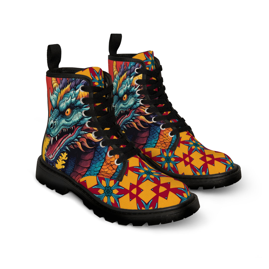 Men's Canvas Boots - Japanese Dragon