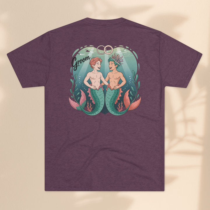 Merman Groom Tee, LGBTQ+ Pride Apparel, Wedding Gift, Unique Couple Shirt