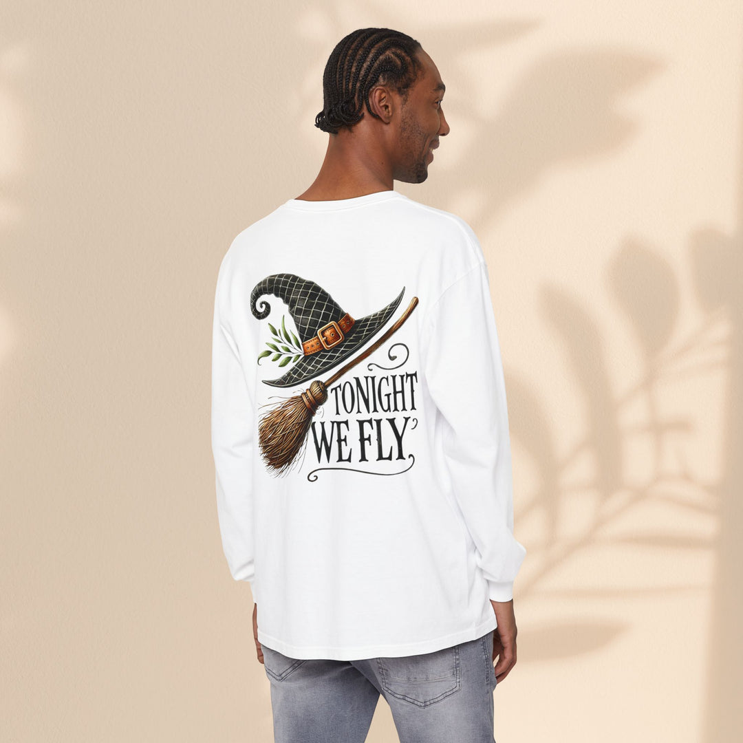 Tonight We Fly - Whimsical Witch Halloween Long Sleeve T-Shirt