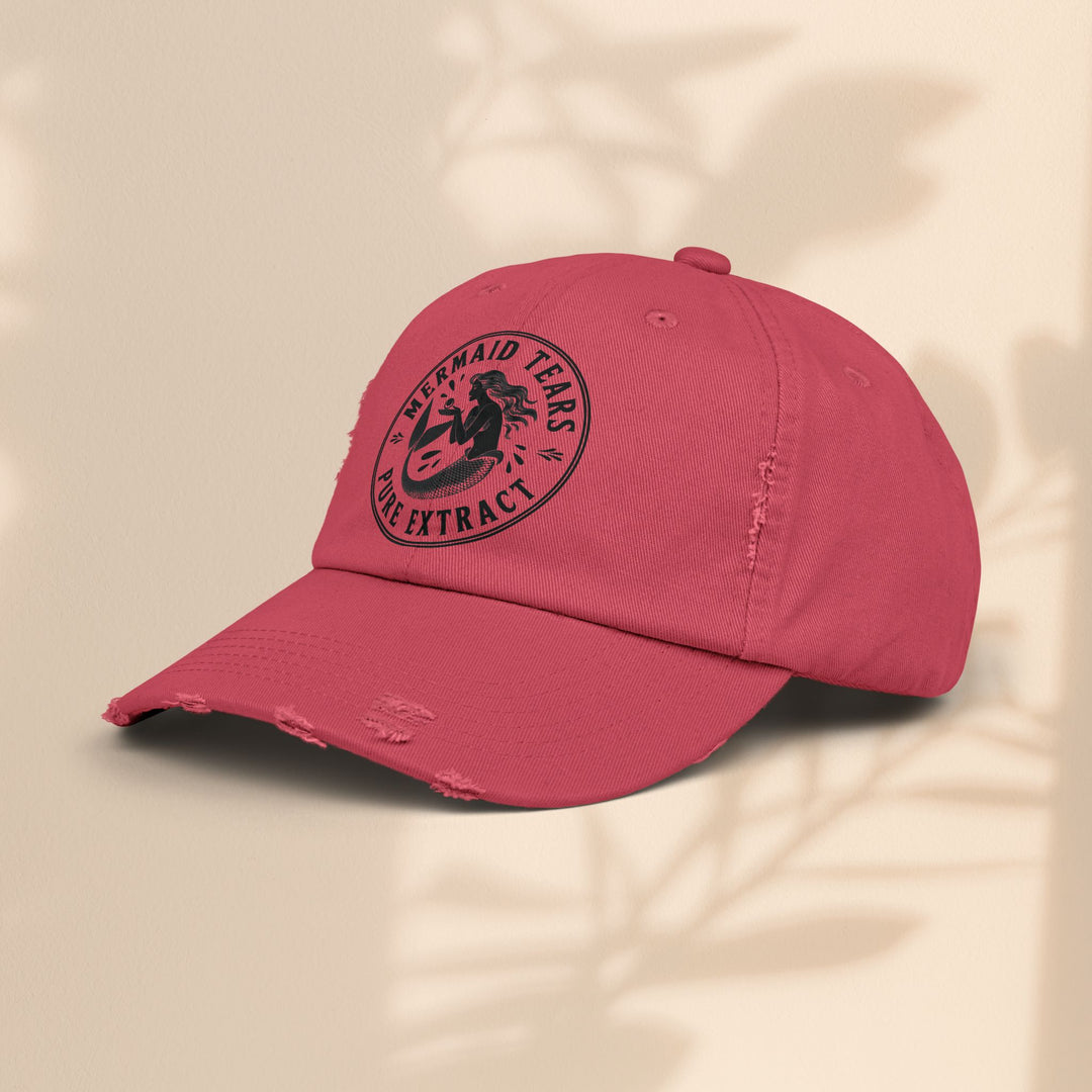 Mermaid Tears Distressed Cap – Trendy Casual Hat & Summer Beach Accessory