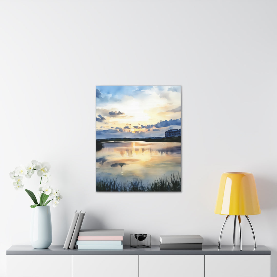 Serene Sunset Landscape Canvas Wall Art