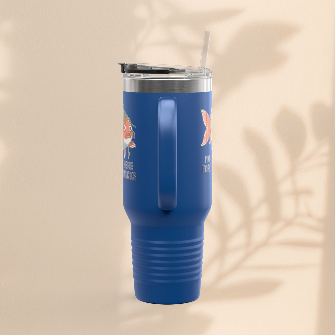 Funny Insulated Travel tumbler - 40oz, Snack Lover Gift, Fish Design Mug, Personalized Gifts for Him