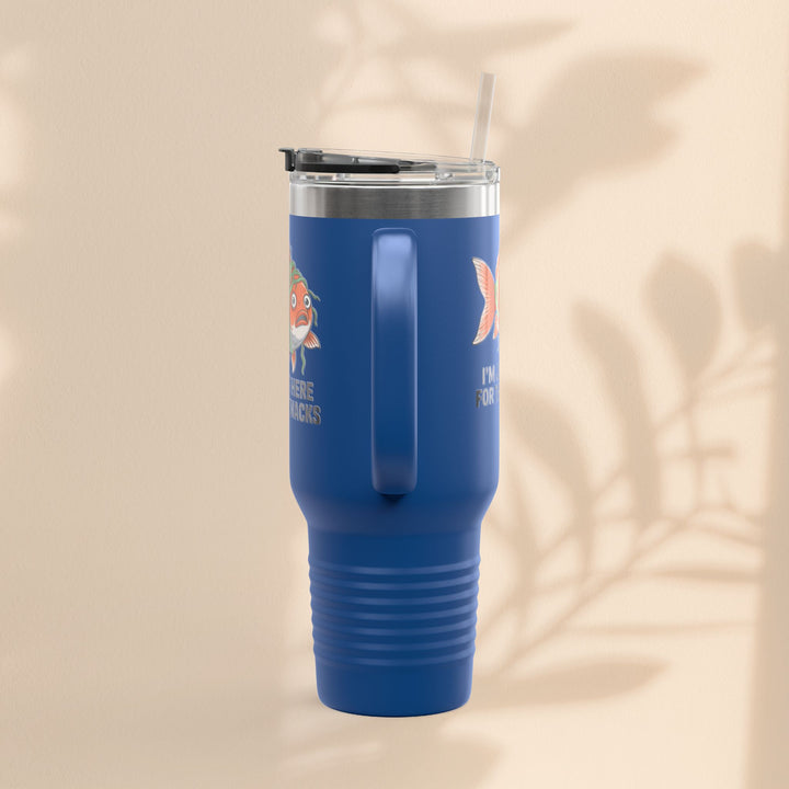 Funny Insulated Travel tumbler - 40oz, Snack Lover Gift, Fish Design Mug, Personalized Gifts for Him