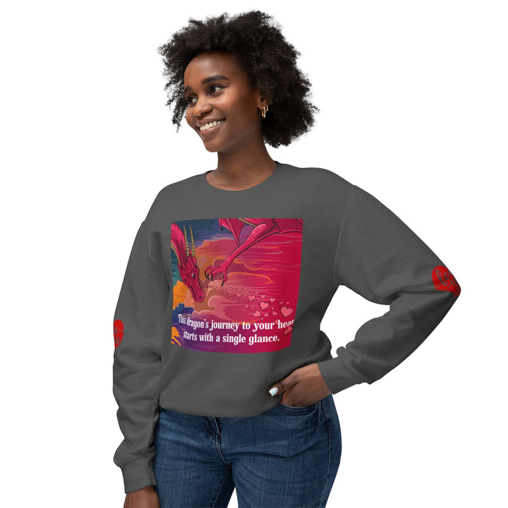 Unisex Lightweight Crewneck Sweatshirt - Journey to a Dragon's Heart