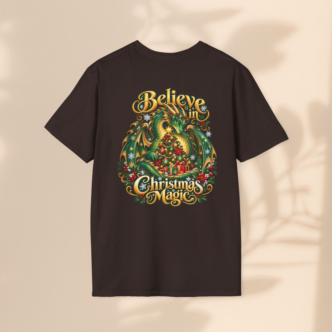 Believe in Christmas Magic T-Shirt – Festive Dragon Holiday Tee