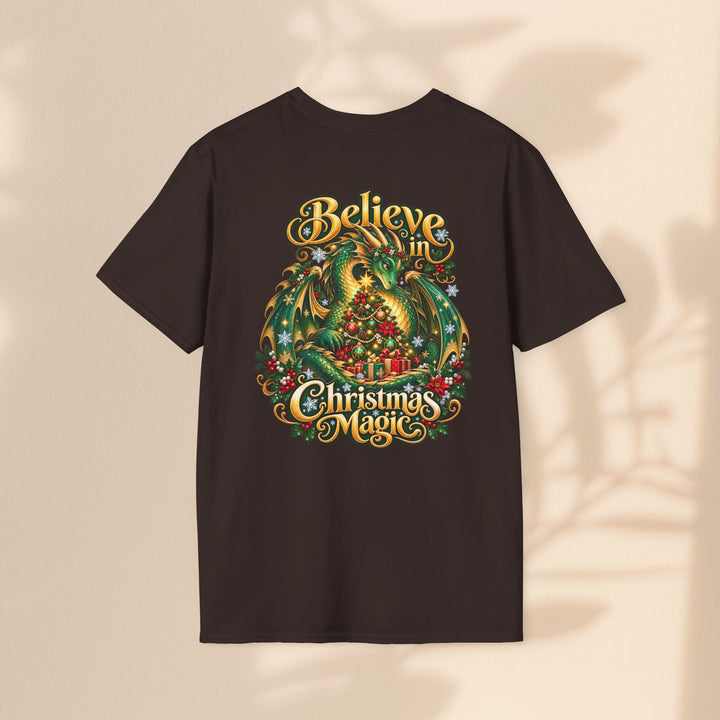 Believe in Christmas Magic T-Shirt – Festive Dragon Holiday Tee