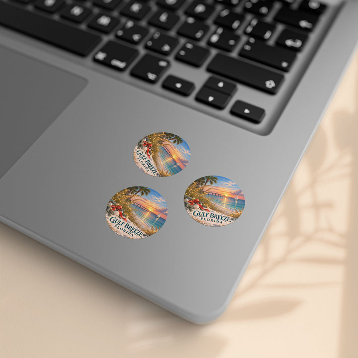 Gulf Breeze Florida Sticker Roll – Scenic Beach Souvenir Labels