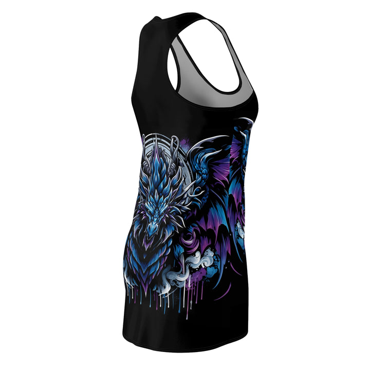 Women's Cut & Sew Racerback Dress (AOP) - Blue Electric Dragon