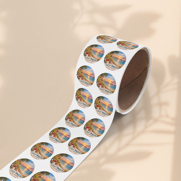 Gulf Breeze Florida Sticker Roll – Scenic Beach Souvenir Labels