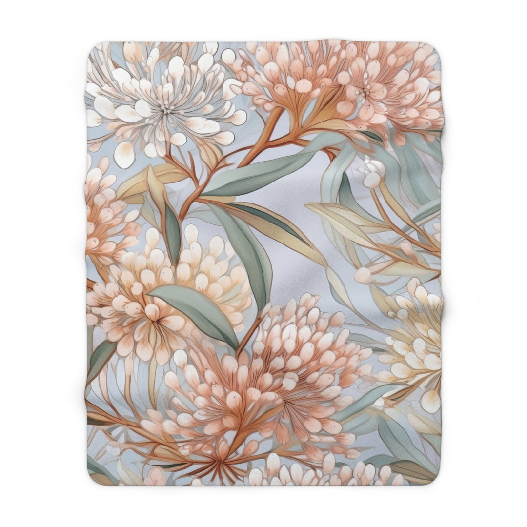 Serenity Floral Sherpa Fleece Blanket – Cozy Soft Throw for Home, Travel & Gifts