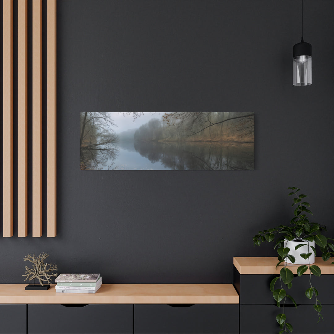 Foggy River Landscape Canvas Print – Nature Wall Art