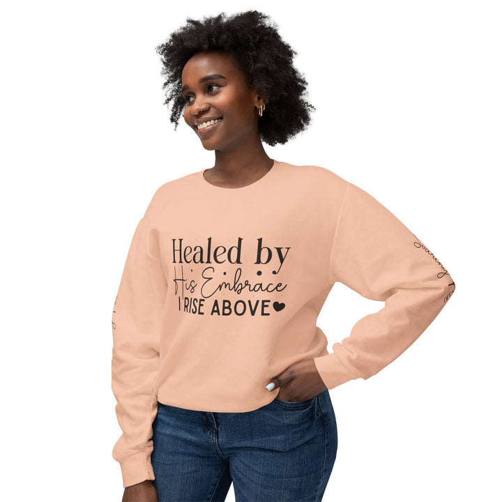 Unisex Lightweight Crewneck Sweatshirt - Healed By His Embrace