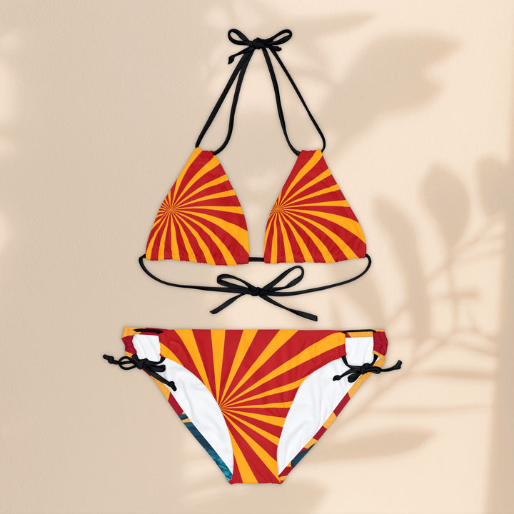 String Bikini Set - Red Yellow Dragon