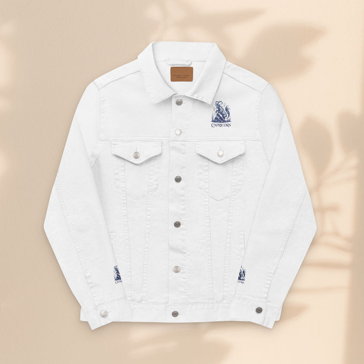 Capricorn Embroidery Denim Jacket – Trendy Unisex Casual Wear & Zodiac Gift