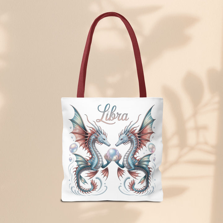 Libra Dragon Tote Bag, Zodiac Sign Tote, Astrological Gift, Fantasy Art Shopper, Unique Astrology Carryall