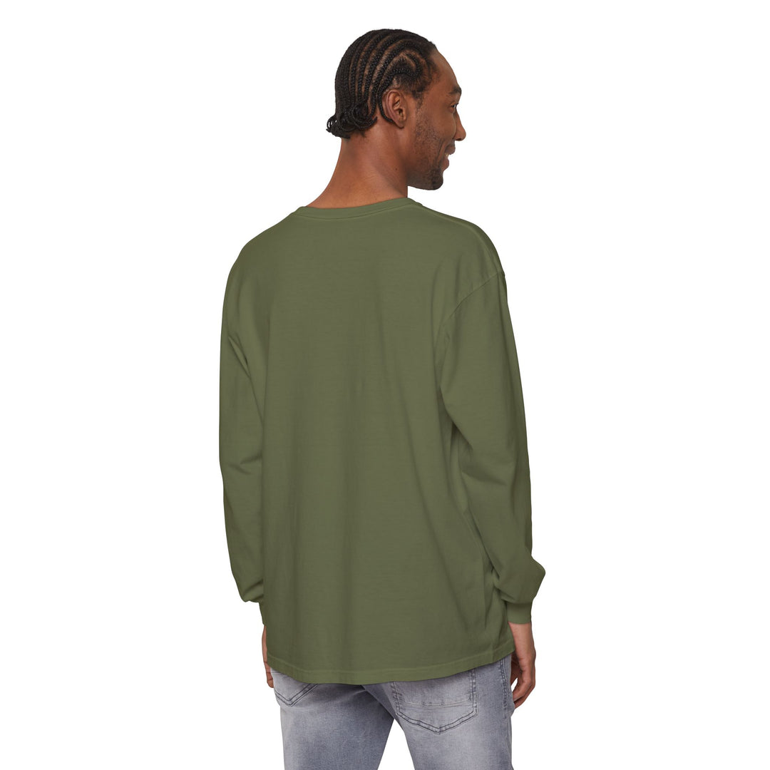 Unisex Garment-dyed Long Sleeve T-Shirt - Eating Christmas Cookies For Two