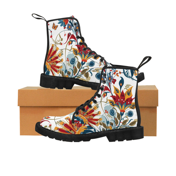 Women's Canvas Boots - Flower Love