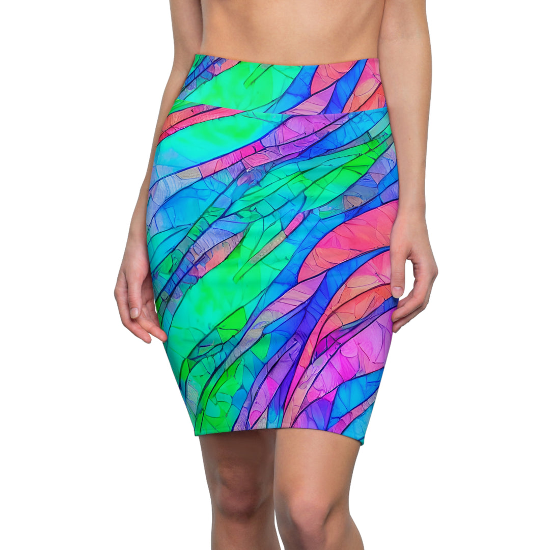 Mermaid Waves Pencil Skirt