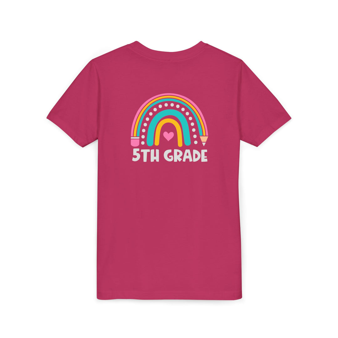 Rainbow 5th Grade Youth Tee, Back to School Shirt, Kids Birthday Gift, Elementary Student Apparel, Classroom Outfit, Fun Kids Wear