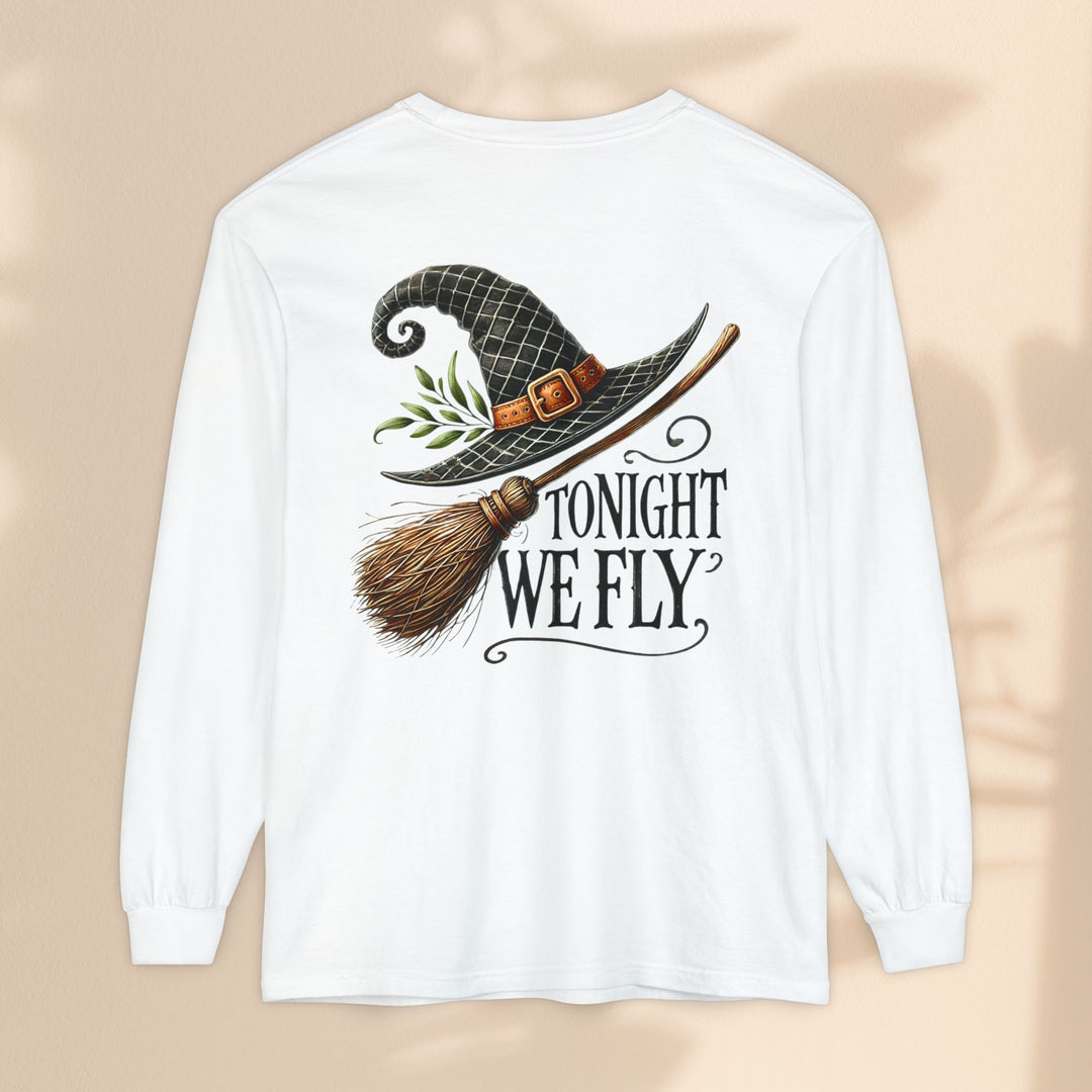 Tonight We Fly - Whimsical Witch Halloween Long Sleeve T-Shirt