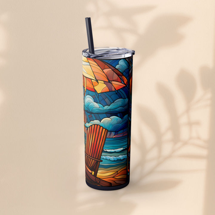 Skinny Tumbler with Straw, 20oz - Beach Chair Life