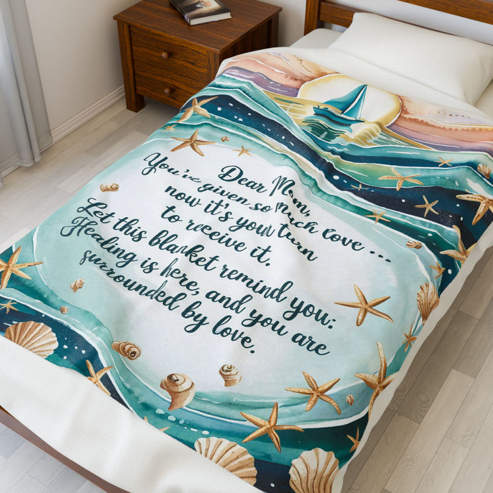 Personalized Mother's Day Velveteen Plush Blanket - Comforting Love & Healing Message