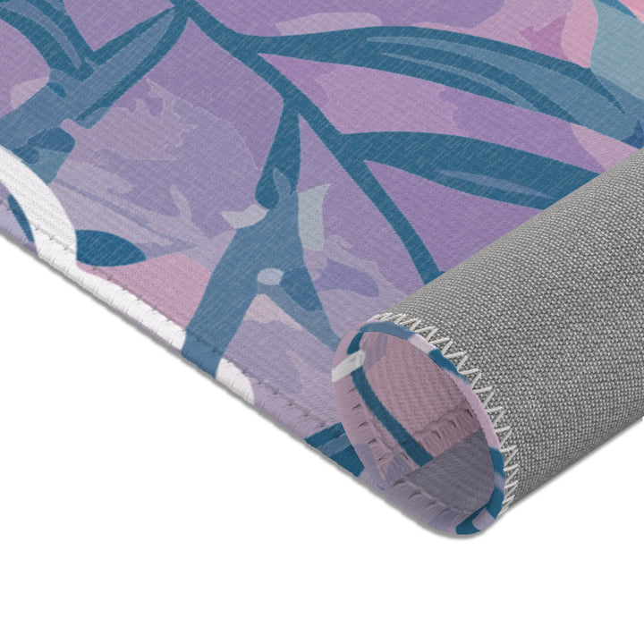 Boho Chic Area Rug - Purple Seaweed Home Decor Mat for Living Room