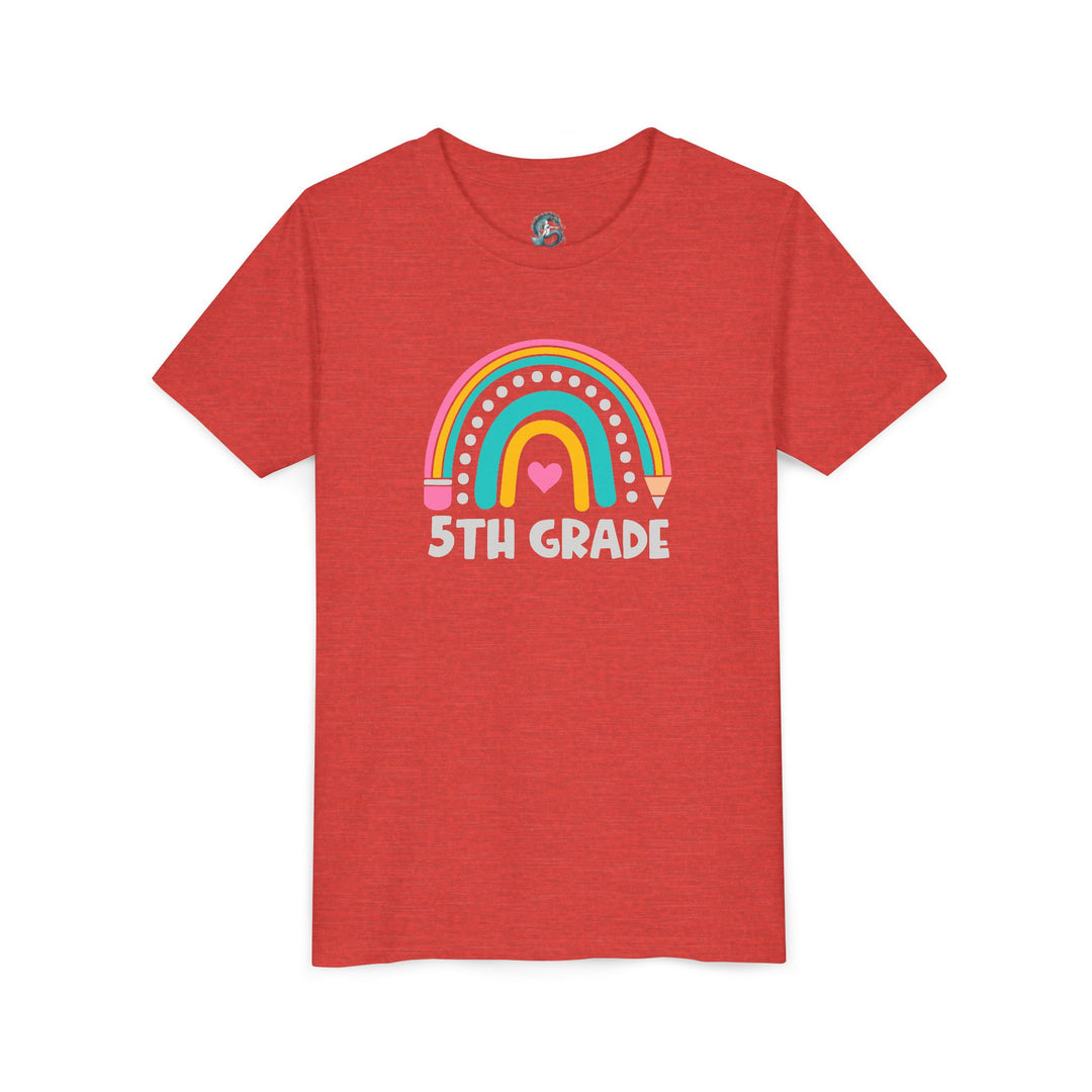 Rainbow 5th Grade Youth Tee, Back to School Shirt, Kids Birthday Gift, Elementary Student Apparel, Classroom Outfit, Fun Kids Wear