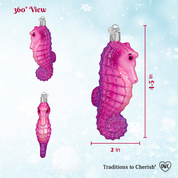 Shimmering Seahorse Christmas Ornament – Coastal Ocean Décor