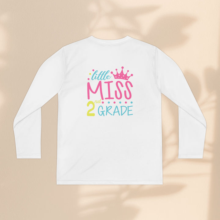 Youth Long Sleeve Birthday Tee, Kids' Birthday Shirt, Little Miss 2nd Grade Top, Tween Long Sleeve Shirt, Fun Celebration Apparel