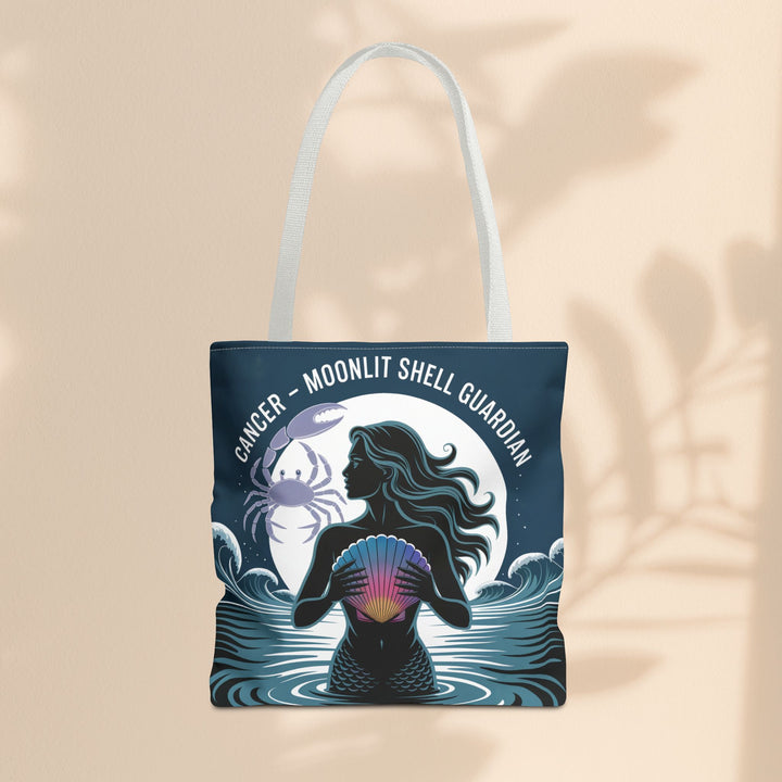 Zodiac Cancer Tote, Astrology-Inspired Tote Bag, Zodiac Gift, Cancer Moonlit Shell Guardian, Eco-Friendly Bag, Gift for Her