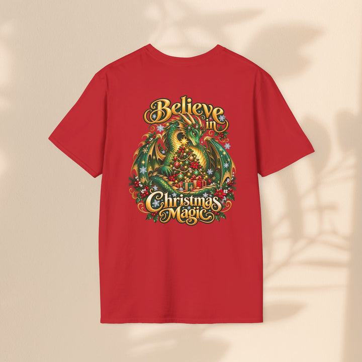 Believe in Christmas Magic T-Shirt – Festive Dragon Holiday Tee