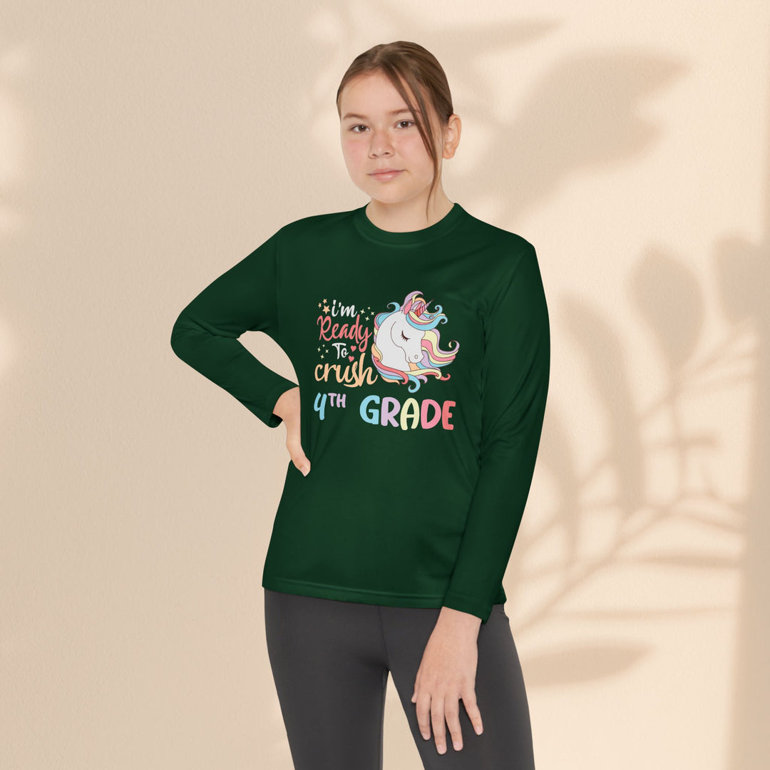 Unicorn Back-to-School Long Sleeve Tee, Youth T-Shirt, 4th Grade, Kids Apparel, Unicorn Lover Gift, Cute School Tee