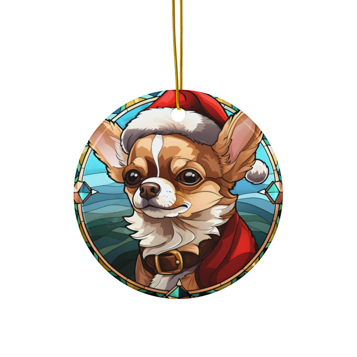 Ceramic Ornaments, 2-Side Print, (1pc, 3pcs, 5pcs, 10pcs) - Chihuahua Christmas