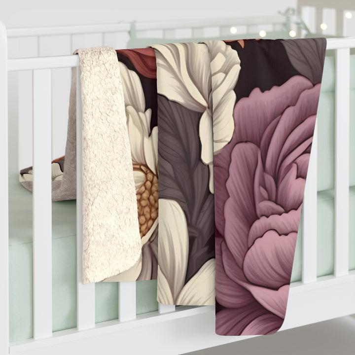 Floral Fragrance Sherpa Fleece Blanket – Cozy Flower Throw for Home & Gifts