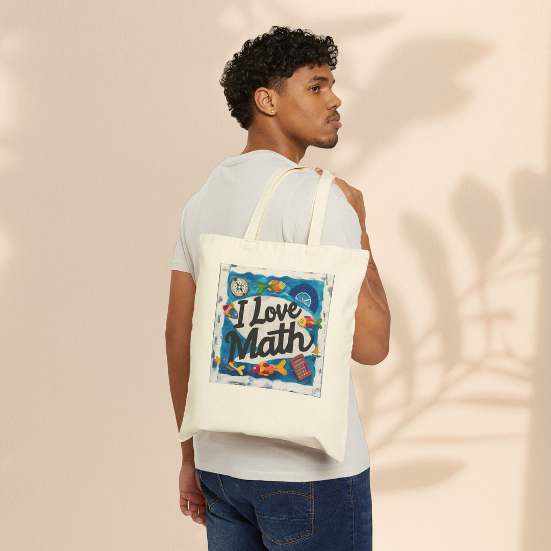 Cotton Canvas Tote Bag - I Love Math